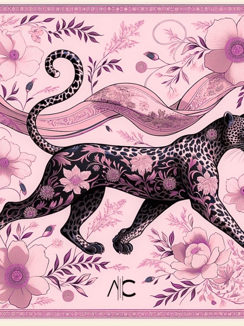 Pequeño Pañuelo de seda Proud Panther Cléo - Kiabi Pequeño Pañuelo de seda Proud Panther Cléo - Kiabi
