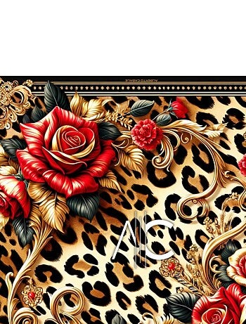 Pequeño Pañuelo de seda Rosa Leopardo Cléo