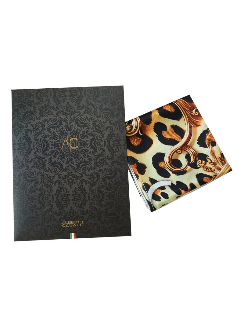 Pequeño Pañuelo de seda Rosa Leopardo Cléo Amarillo - Kiabi