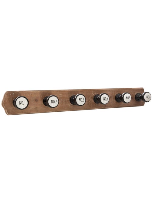 Perchero de madera con 6 ganchos - Kiabi Perchero de madera con 6 ganchos - Kiabi