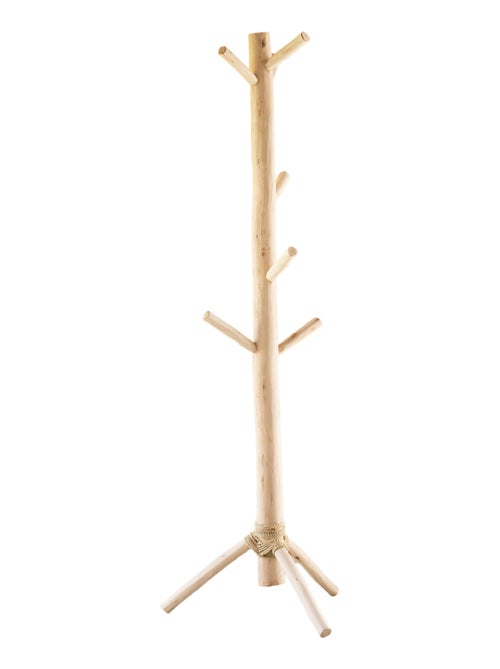 Perchero de madera natural sobre trípode - Kiabi