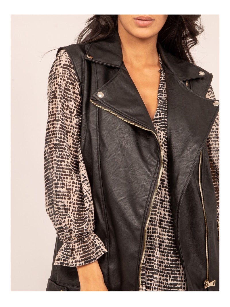 Perfercto simili cuir URSA Negro - Kiabi