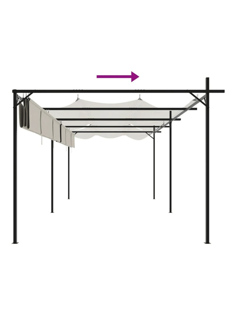 Pérgola con techo retráctil Crema - Kiabi