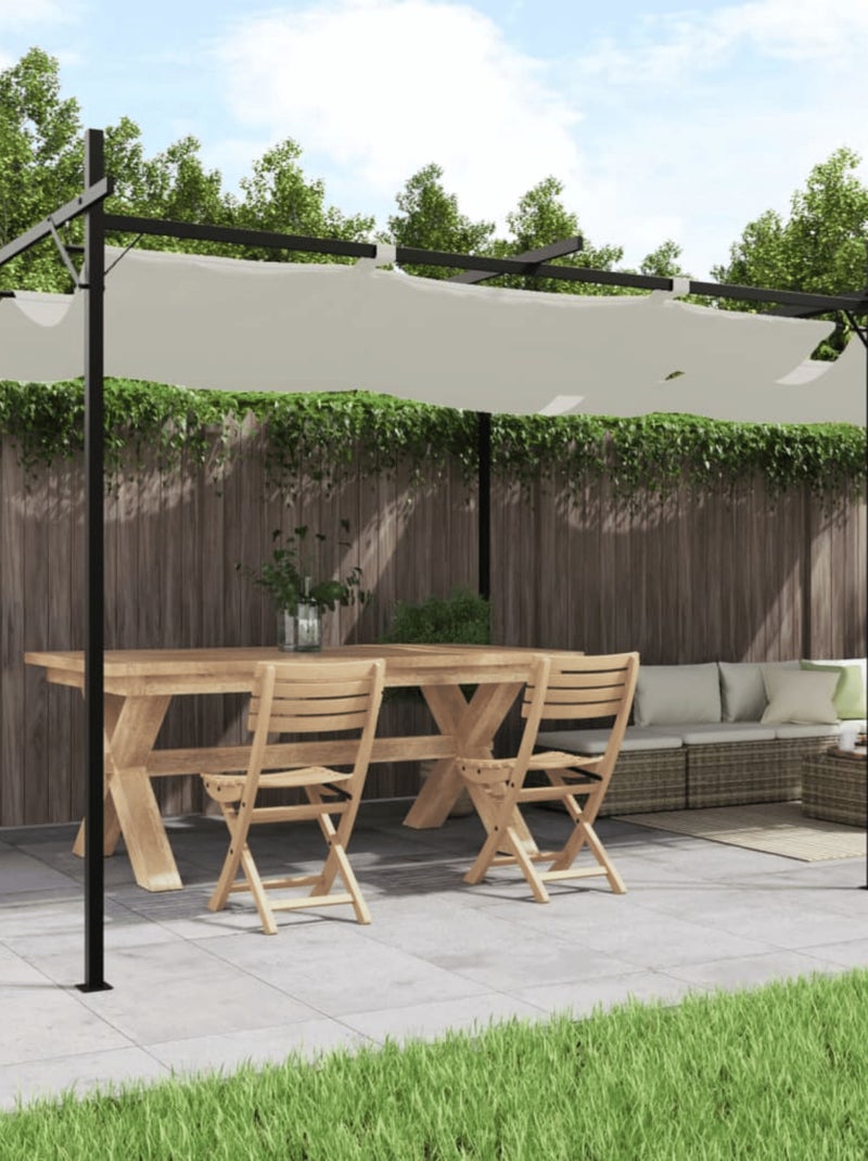 Pérgola con techo retráctil Crema - Kiabi