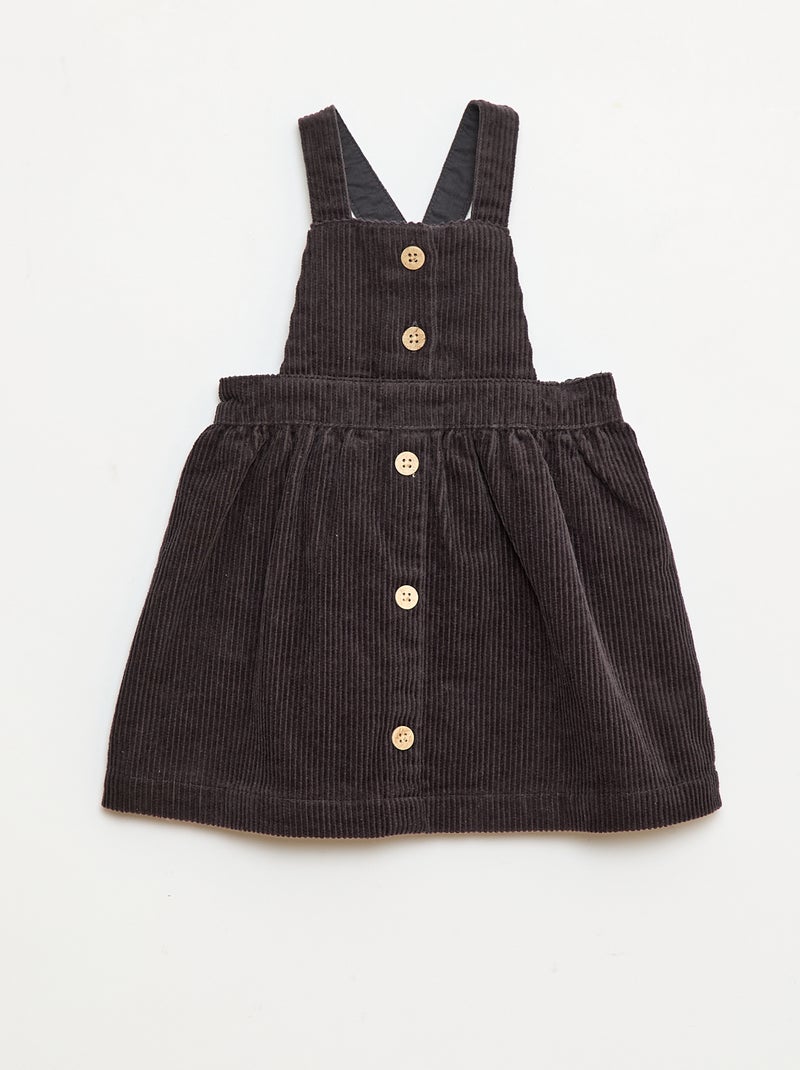 Peto con tirantes de pana Negro - Kiabi