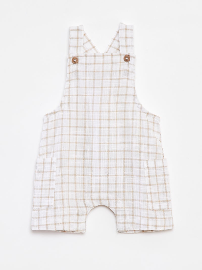 Peto corto a cuadros 'Name it' BEIGE - Kiabi
