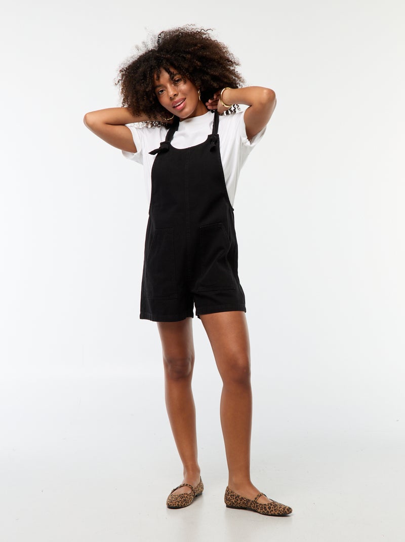 Peto corto con tirantes anudados Negro - Kiabi