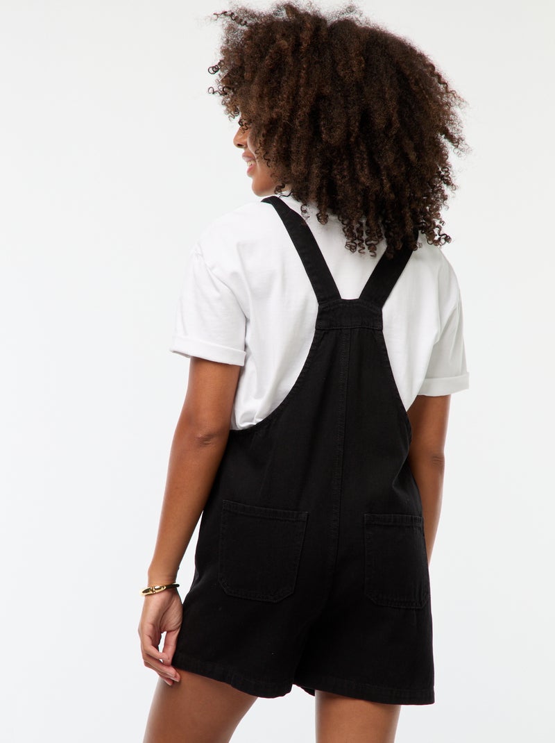 Peto corto con tirantes anudados Negro - Kiabi