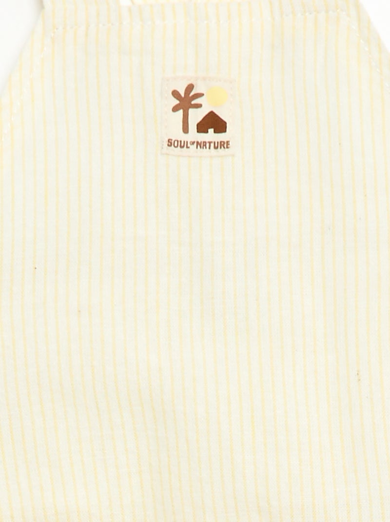 Peto corto de algodón y lino Amarillo - Kiabi