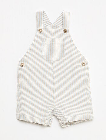 Peto corto de lino mezclado a rayas