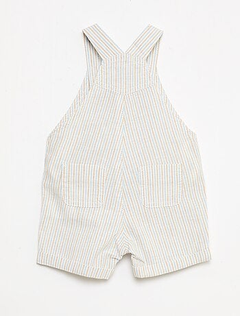 Peto corto de lino mezclado a rayas