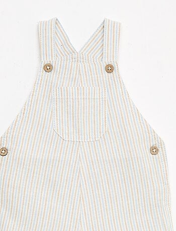 Peto corto de lino mezclado a rayas