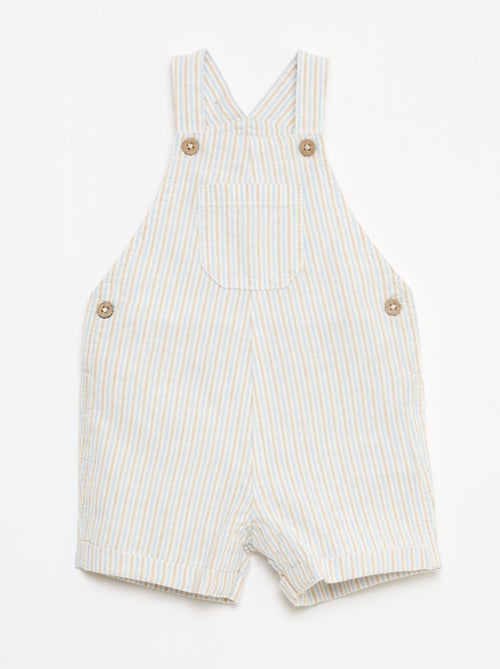 Peto corto de lino mezclado a rayas - Kiabi