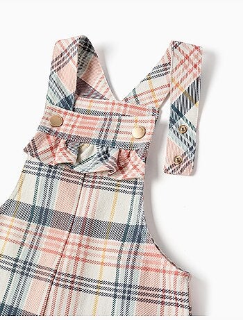 Peto corto de sarga con estampado a cuadros