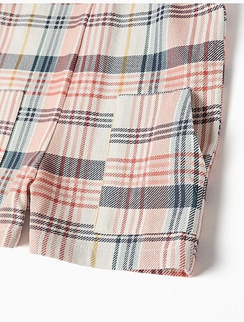 Peto corto de sarga con estampado a cuadros