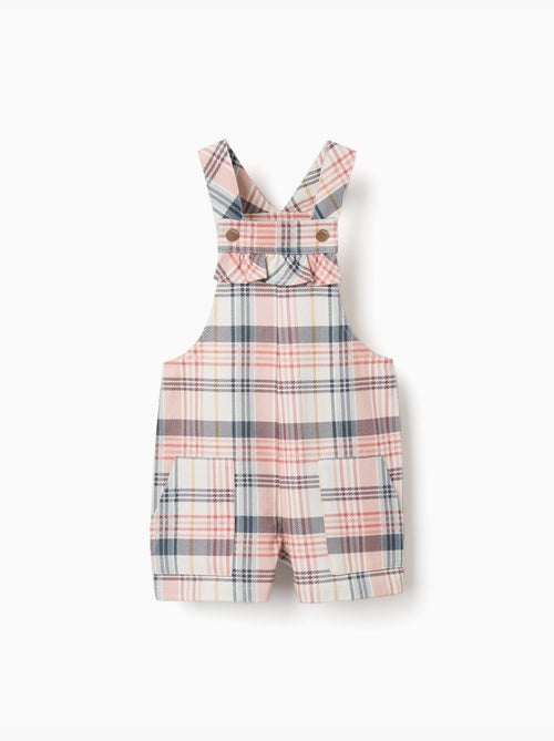 Peto corto de sarga con estampado a cuadros - Kiabi