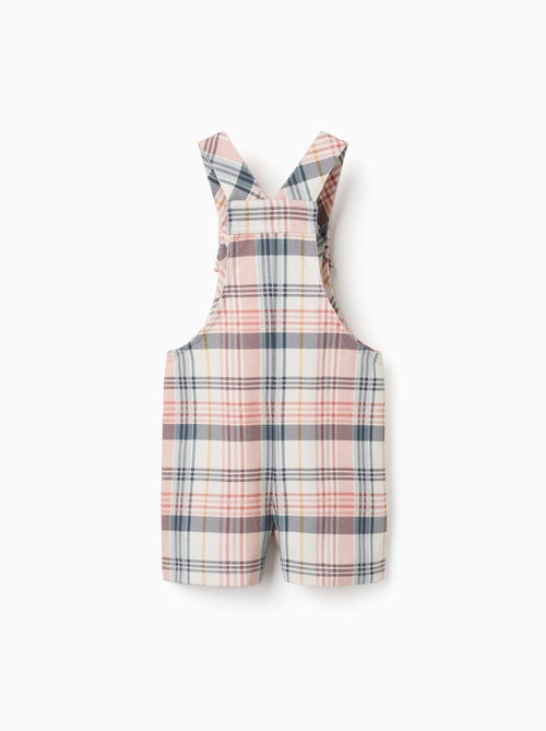 Peto corto de sarga con estampado a cuadros - Kiabi