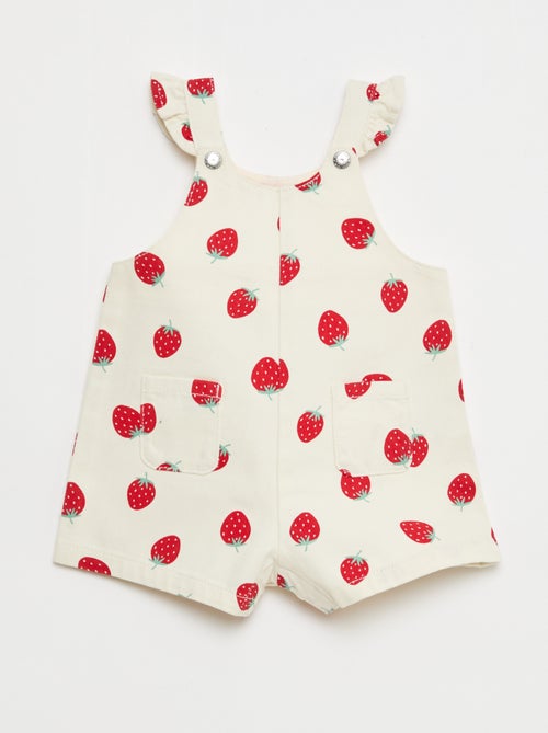 Peto corto de sarga con estampado de 'fresas' - Kiabi