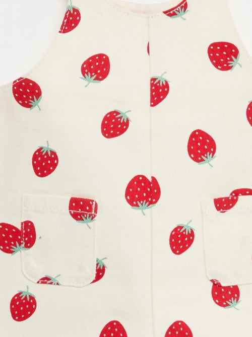 Peto corto de sarga con estampado de 'fresas' - Kiabi