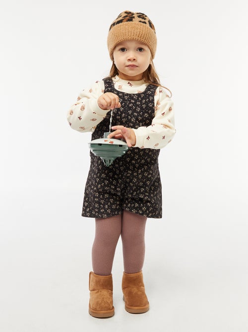 Peto corto estampado de terciopelo - Kiabi