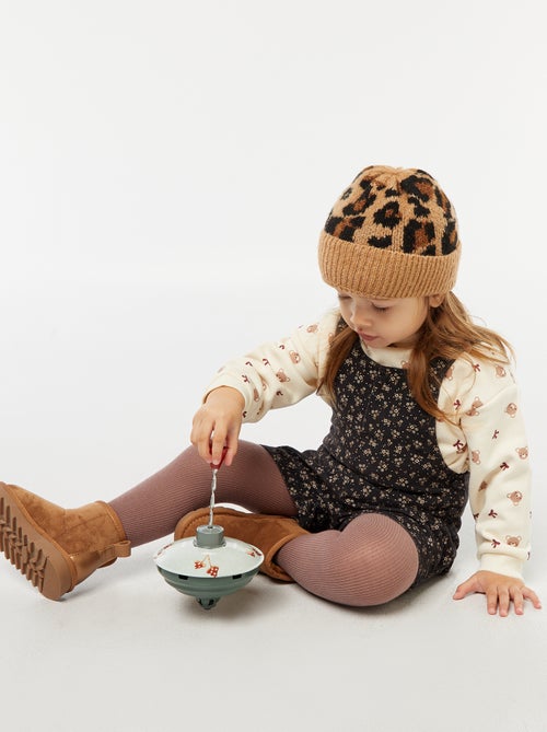 Peto corto estampado de terciopelo - Kiabi