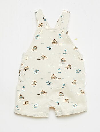 Peto corto felpa con tirantes de algodón