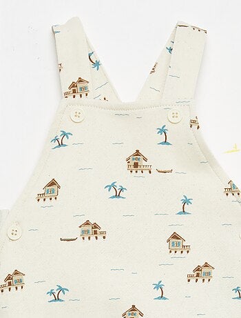 Peto corto felpa con tirantes de algodón