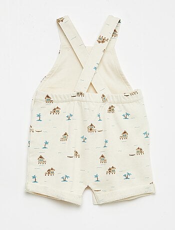 Peto corto felpa con tirantes de algodón