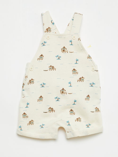 Peto corto felpa con tirantes de algodón - Kiabi