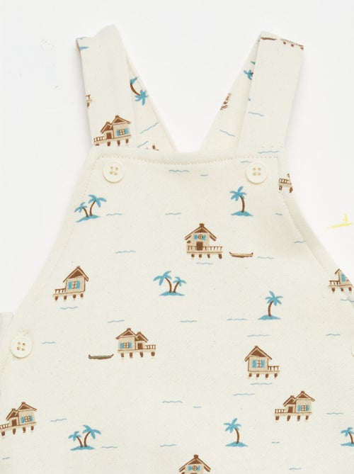 Peto corto felpa con tirantes de algodón - Kiabi