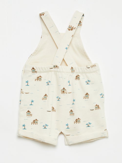 Peto corto felpa con tirantes de algodón - Kiabi