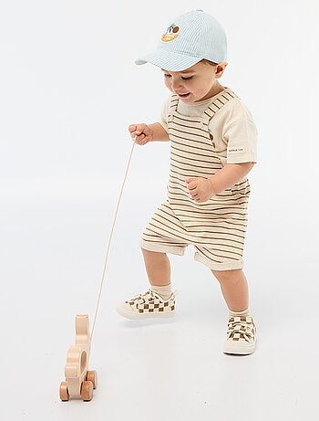 Peto corto felpa con tirantes de algodón