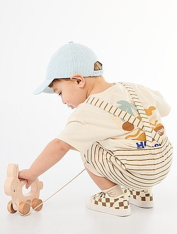 Peto corto felpa con tirantes de algodón