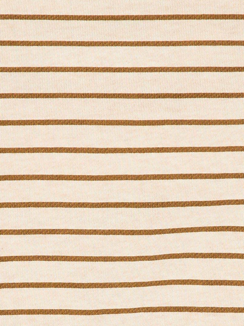 Peto corto felpa con tirantes de algodón Beige - Kiabi