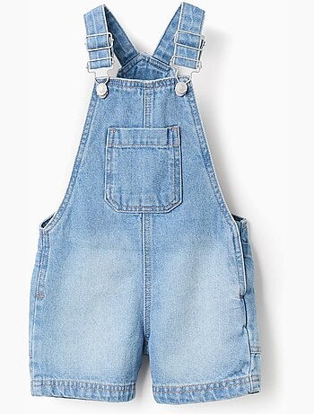 Peto corto vaquero con bolsillo delantero