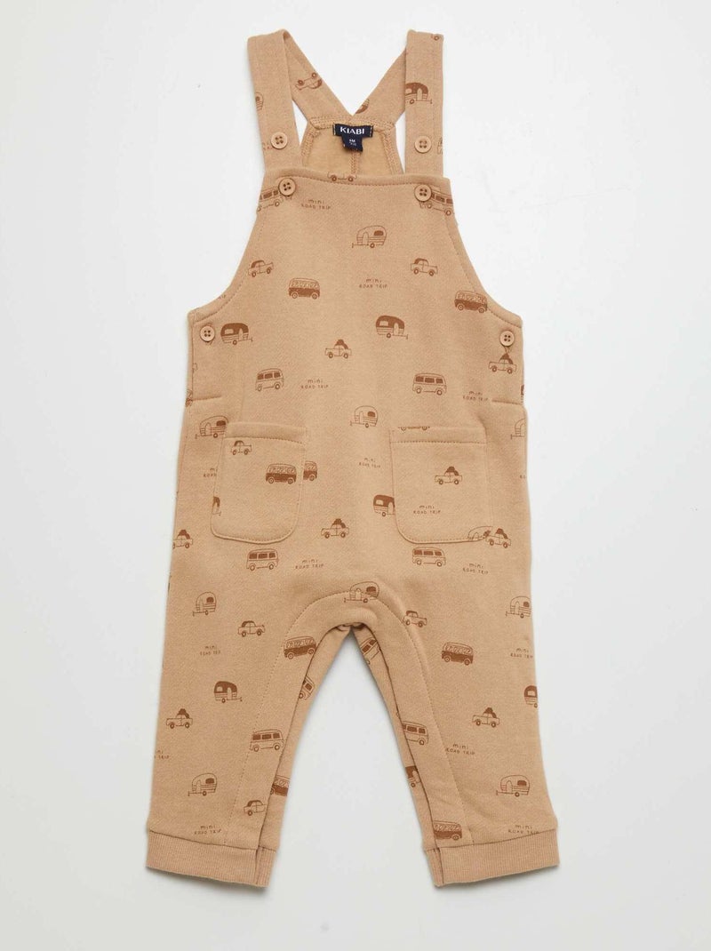 Peto de chándal con tirantes ajustables BEIGE - Kiabi