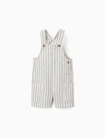 Peto de lino a rayas con bolsillos