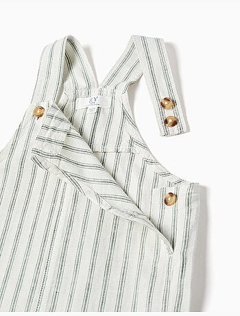 Peto de lino a rayas con bolsillos