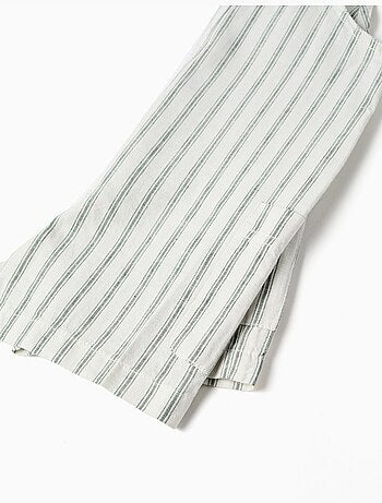 Peto de lino a rayas con bolsillos