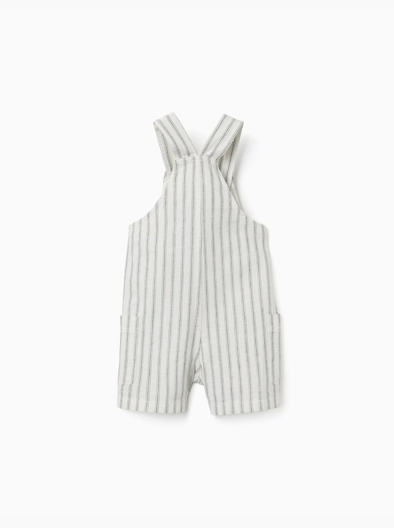 Peto de lino a rayas con bolsillos Blanco - Kiabi