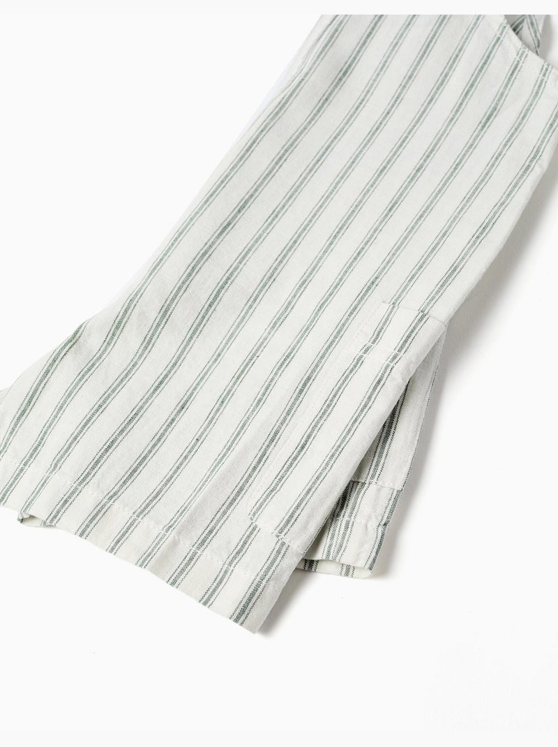 Peto de lino a rayas con bolsillos Blanco - Kiabi
