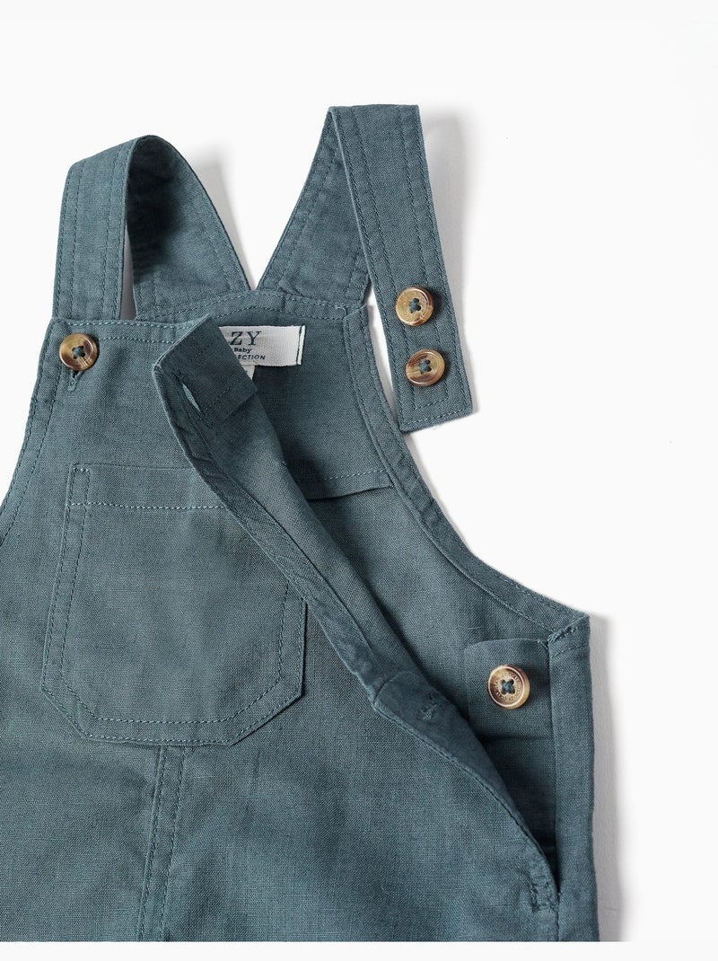 Peto de lino y algodón con bolsillos Azul Azul - Kiabi