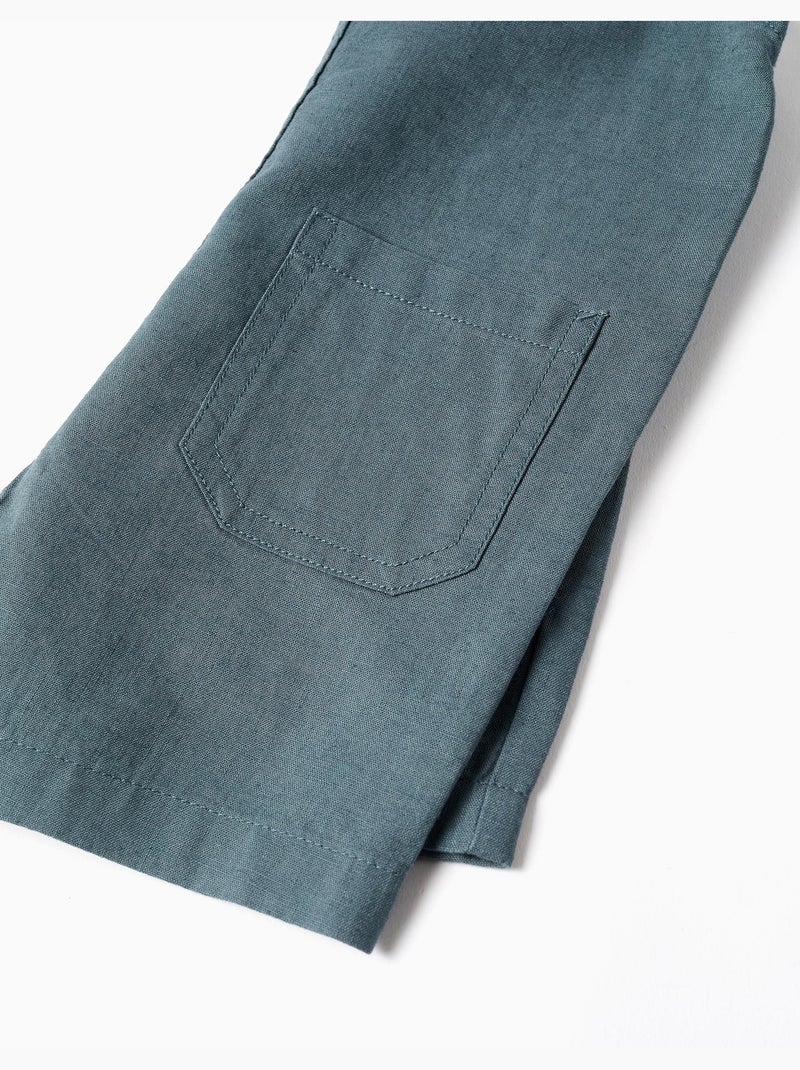 Peto de lino y algodón con bolsillos Azul Azul - Kiabi