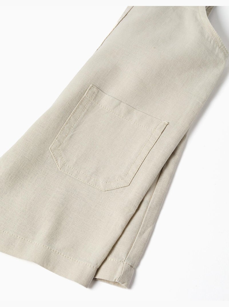 Peto de lino y algodón con bolsillos Beige claro - Kiabi
