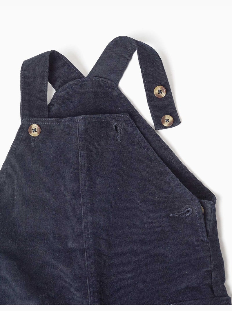 Peto de pana con bolsillos cargo Azul oscuro - Kiabi