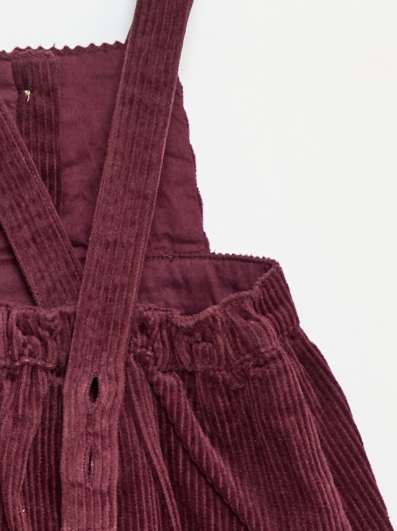Peto de pana con tirantes Purpura - Kiabi