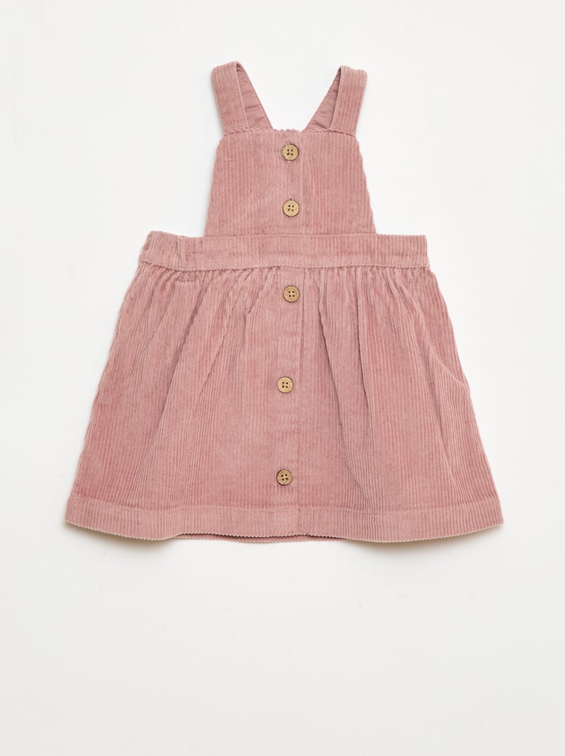 Peto de pana con tirantes Rosa - Kiabi