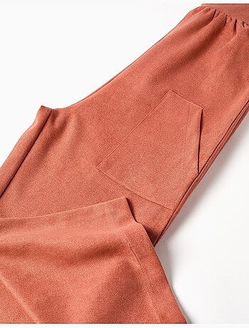 Peto de pierna ancha de punto interlock con bolsillos