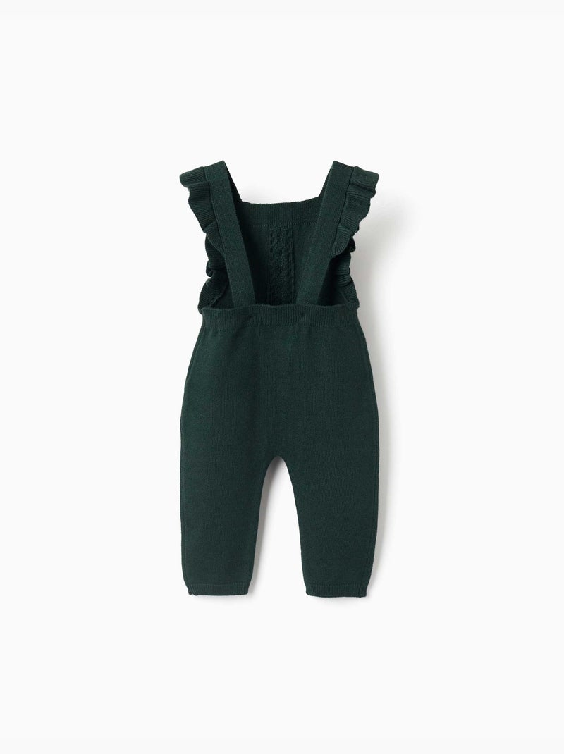 Peto de punto con tirantes con volantes Verde oscuro - Kiabi