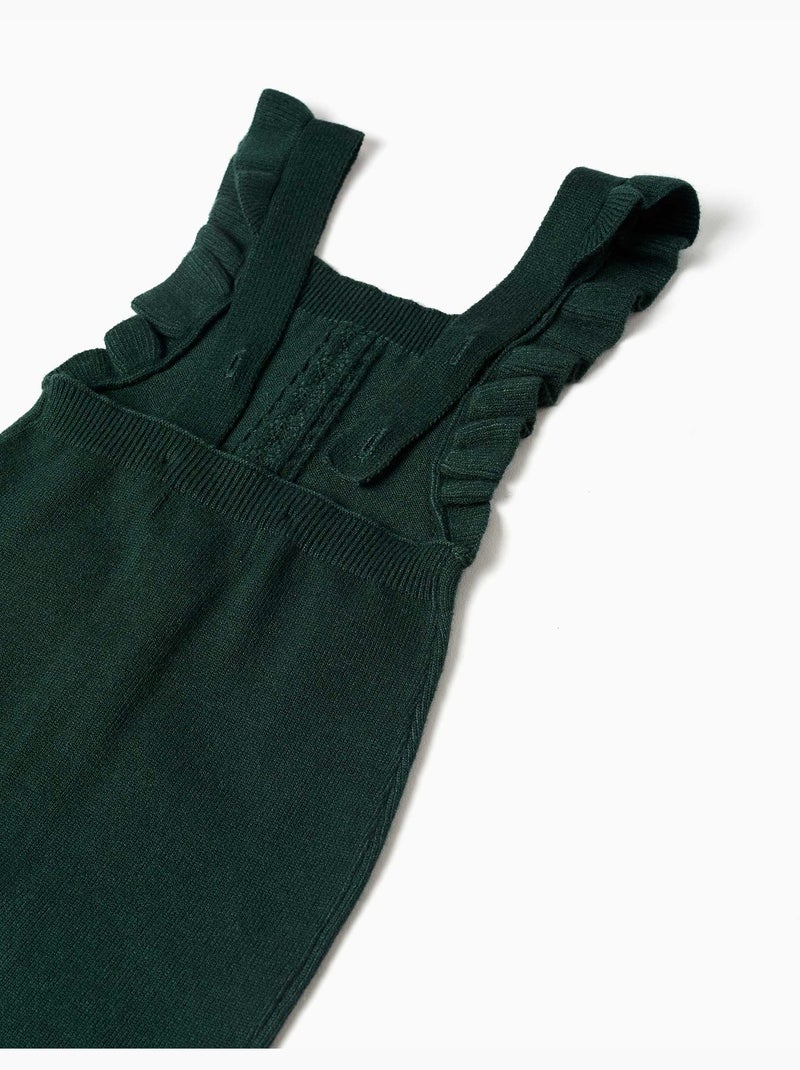 Peto de punto con tirantes con volantes Verde oscuro - Kiabi
